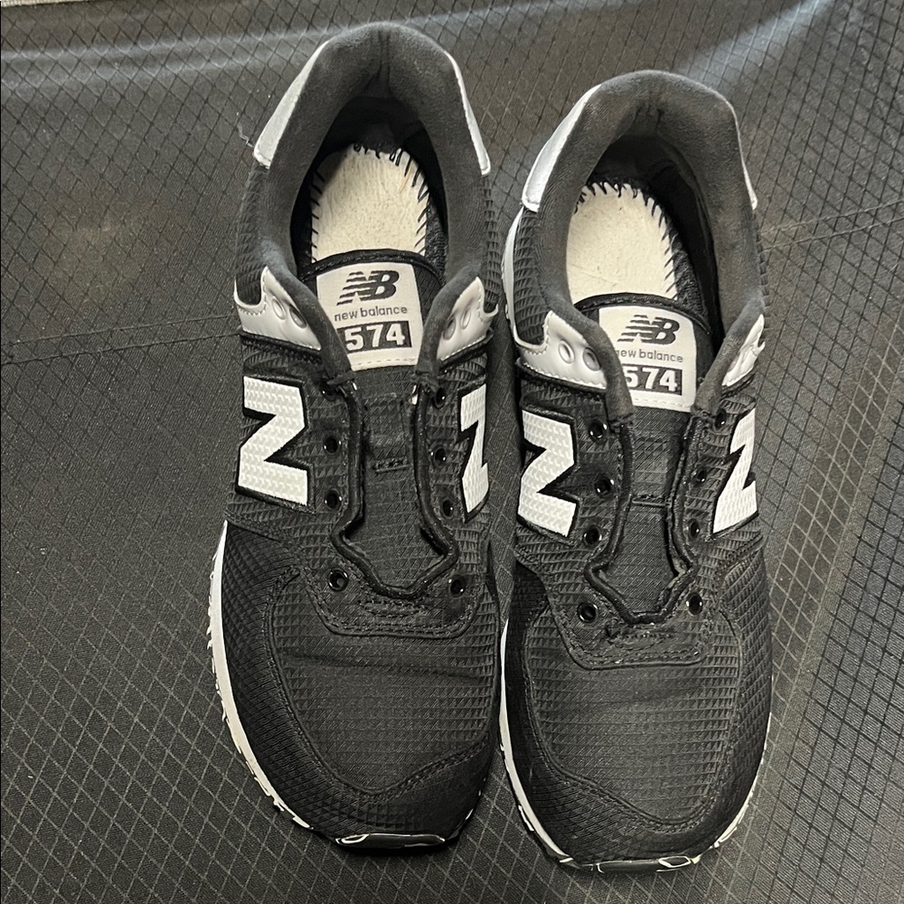 New Balance 574 Charcoal and White Sneakers